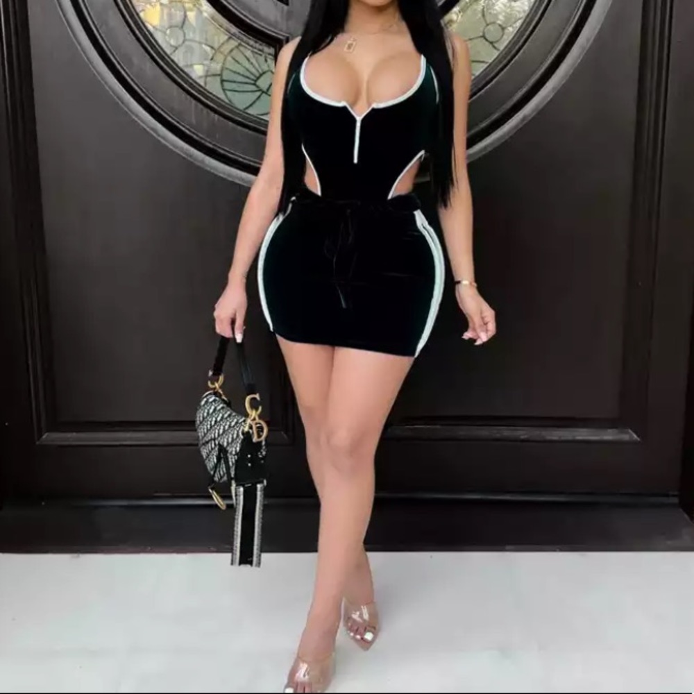 Two piece black set in medium and large // Blue 1 Medium only